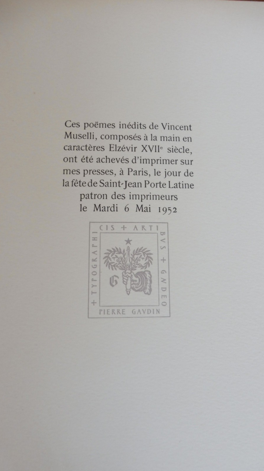Les Douze pas des muses (Vincent Muselli) 1952 NUMEROTE