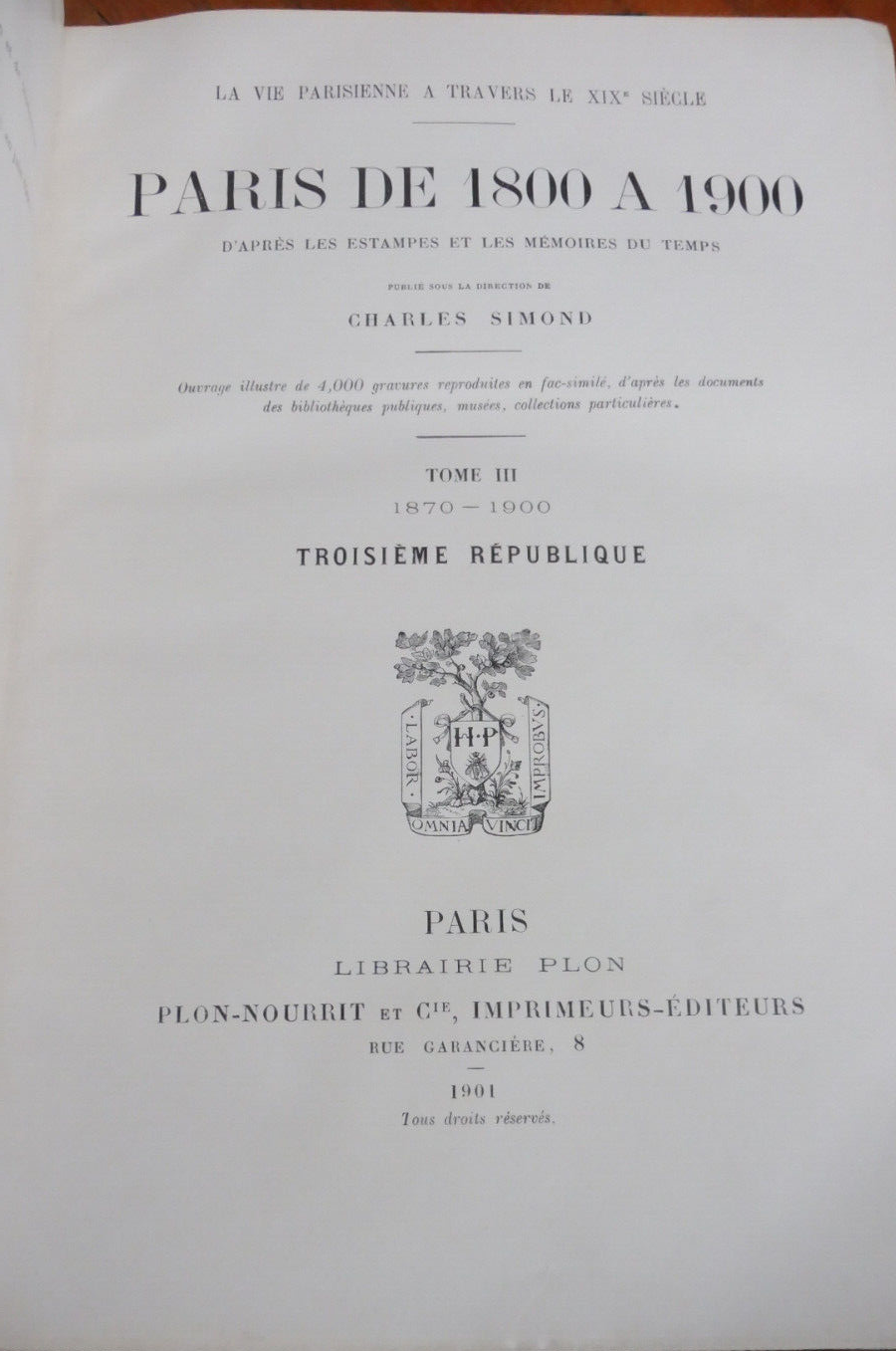 Paris de 1800 à 1900 (Charles Simond) 1900 3/3
