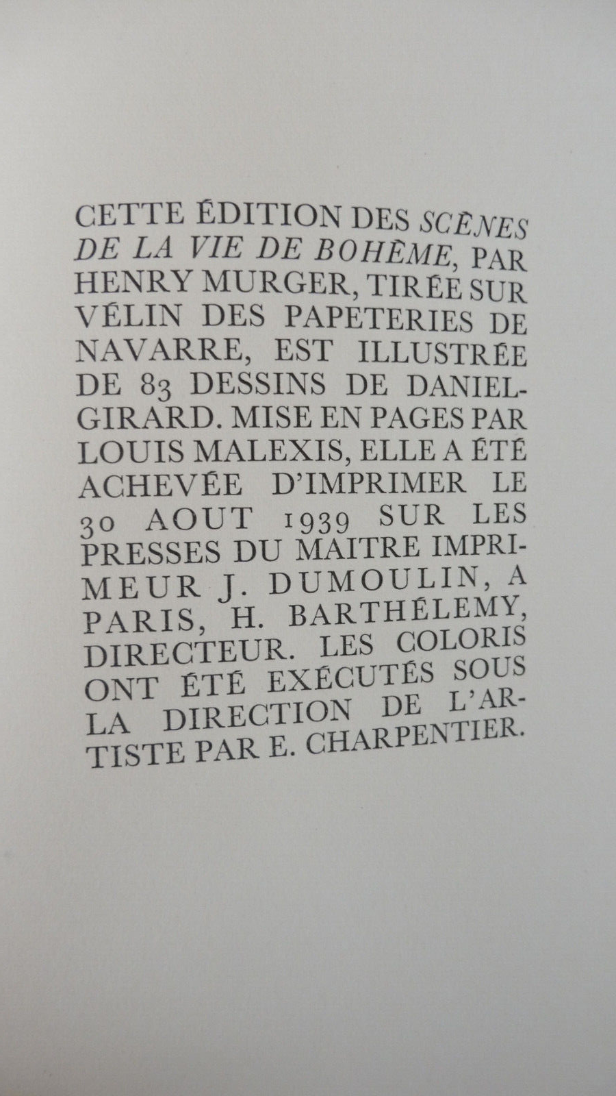 Scènes de la vie de Bohème (Henry Murger) 1939 illus. Daniel-Girard