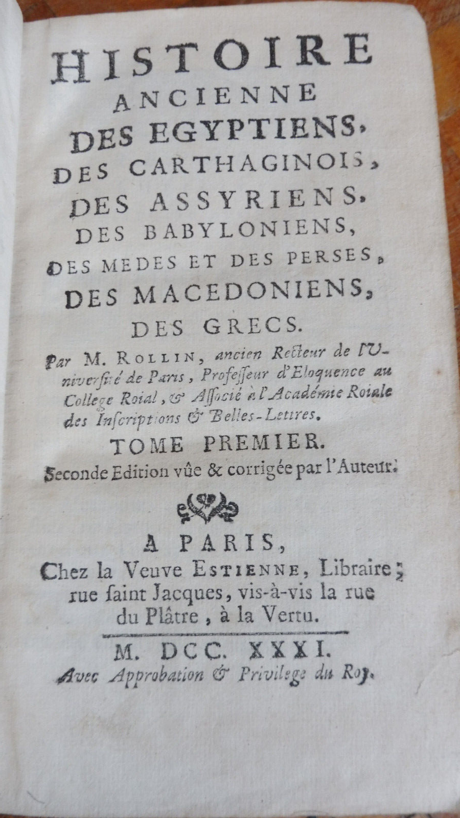 Histoire ancienne des Egyptiens, des Carthaginois... (Ch. Rollin) 1731-65 14 vol