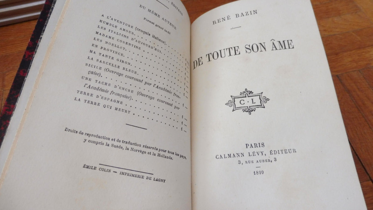 De toute son âme (René Bazin) 1899