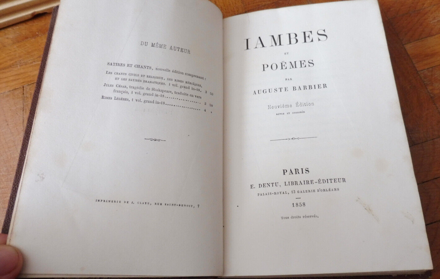 Iambes et poèmes (Auguste Barbier) 1858