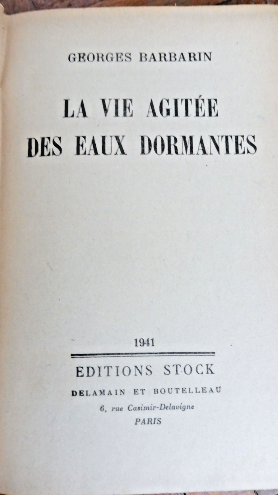 La Vie des eaux dormantes (Georges Barbarin) 1941