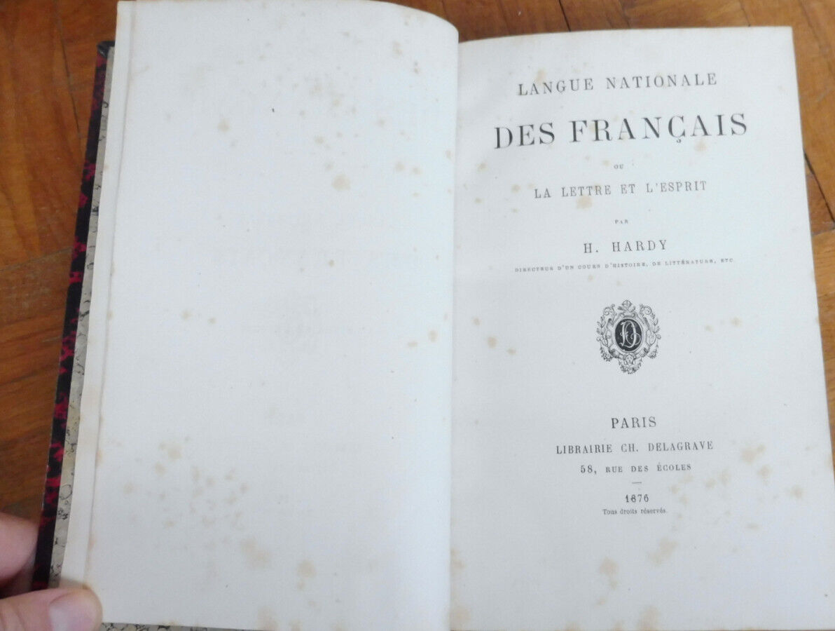 Langue nationale des Français, ou la lettre et l'esprit (H. Hardy) 1876
