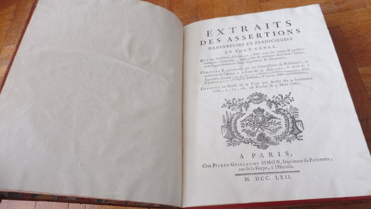 Extraits des assertions dangereuses (Roussel de la Tour) 1762 JESUITES