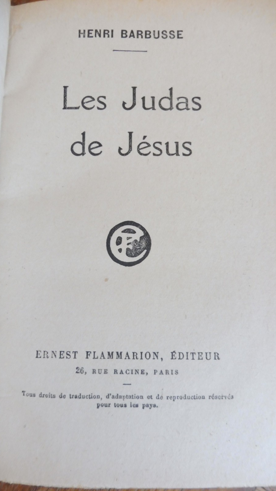 Les Judas de Jésus (Henri Barbusse) 1927 EO