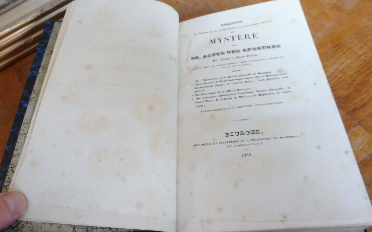 Relation de la monstre du mystère des actes des apostres (Arnoul & Gréban) 1836