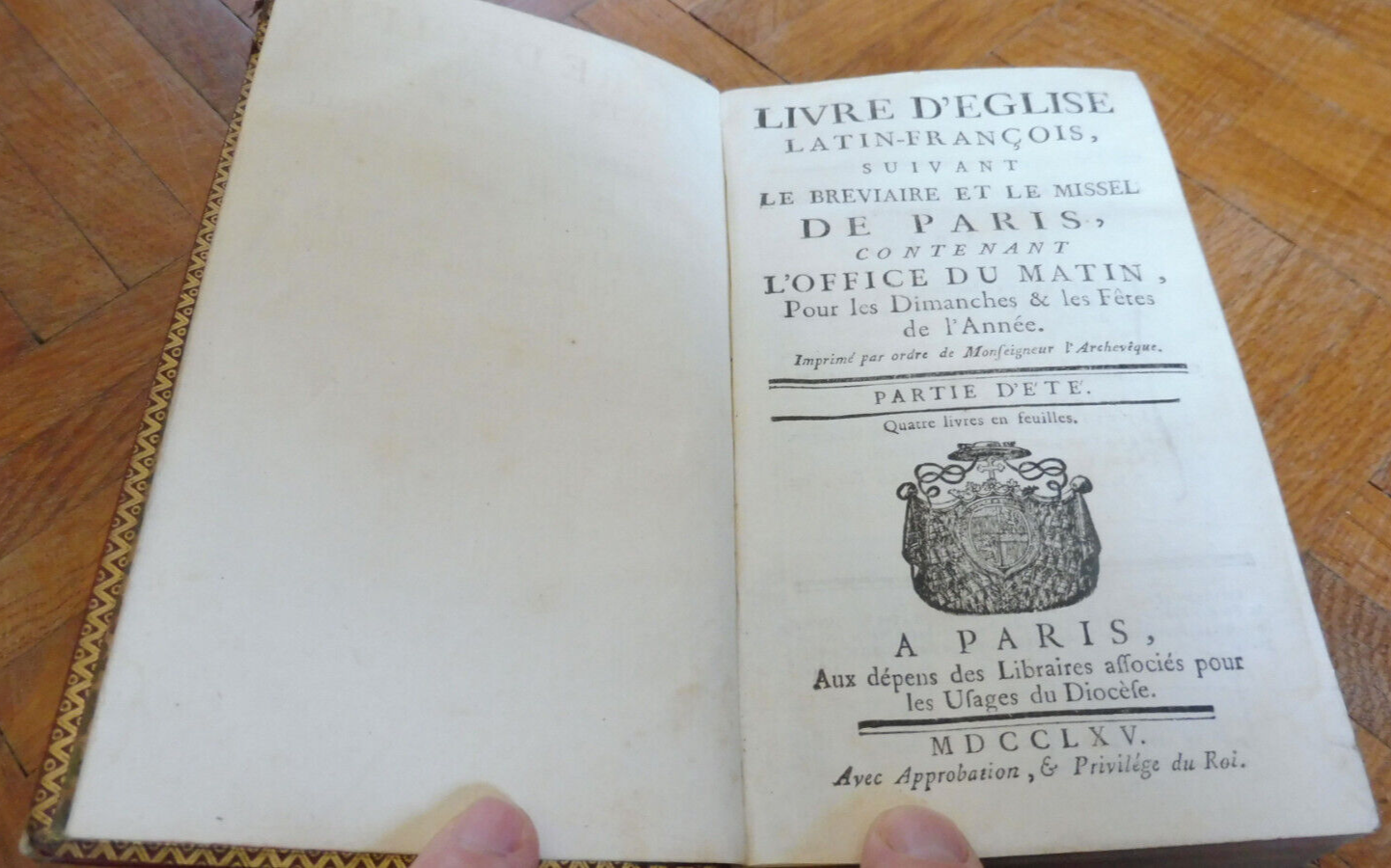Livre d'Eglise Latin-François. Office du matin. Partie d'été 1765