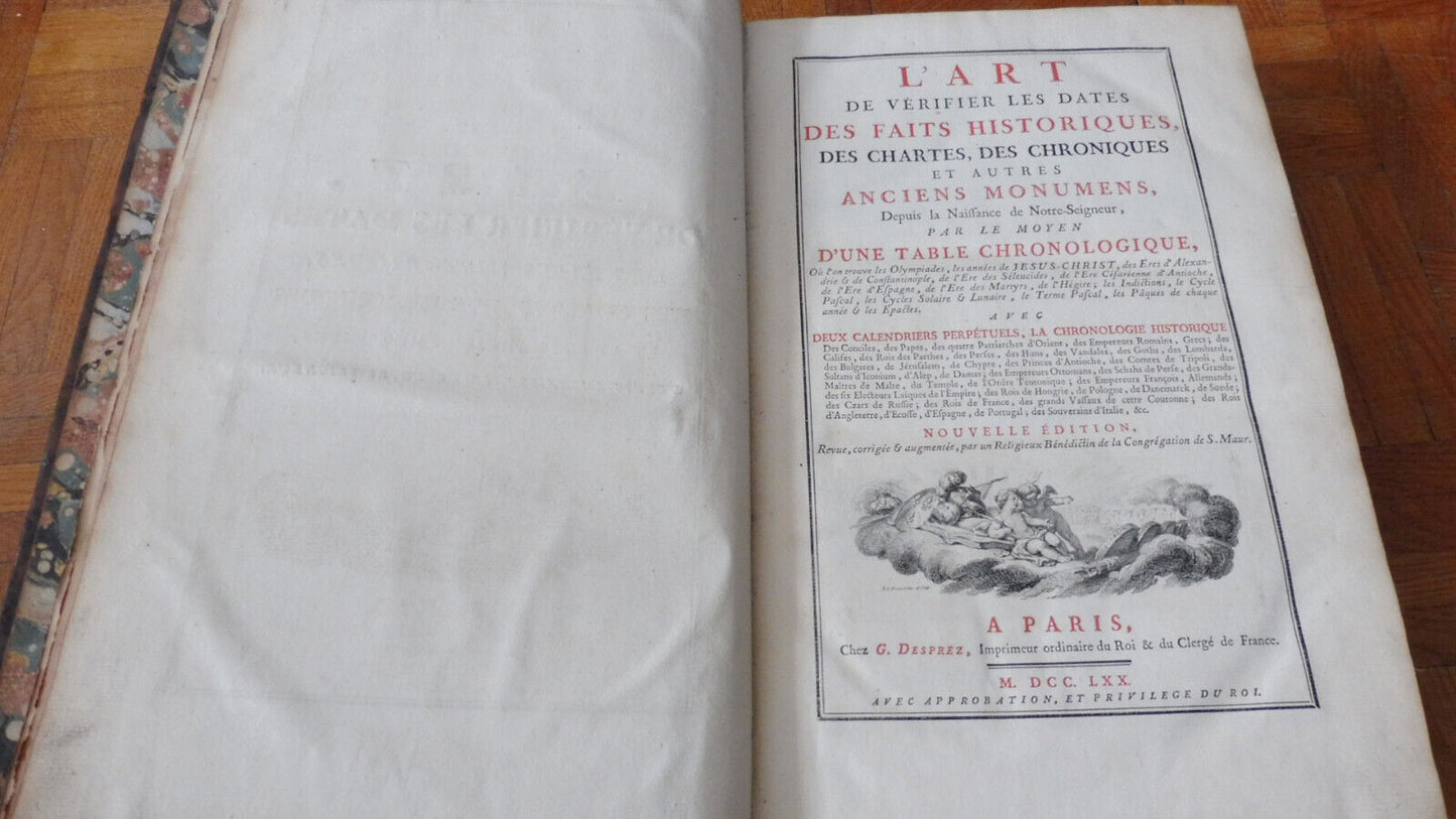 L'Art de vérifier les dates (Charles Clémencet) 1770 IN FOLIO