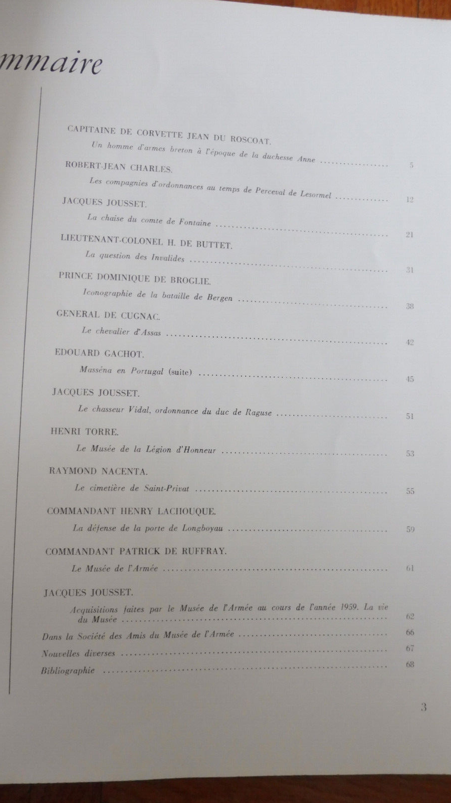 Bulletin de la Société des Amis du Musée de l'Armée. Années 1955-1961 2 vol.