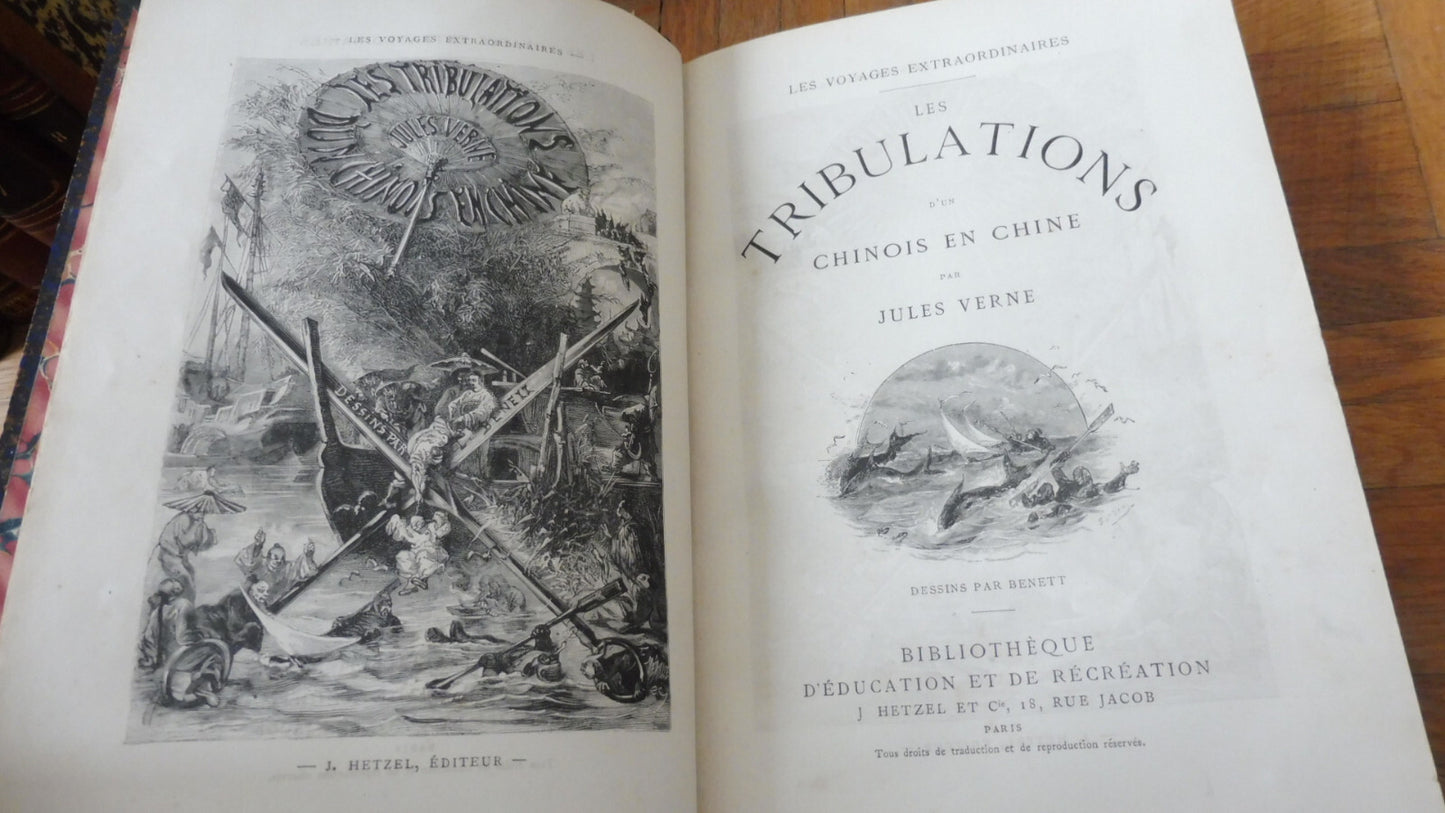 Tribulations d'un chinois. Les 500 millions de la Begum (J. Verne) illus. Benett