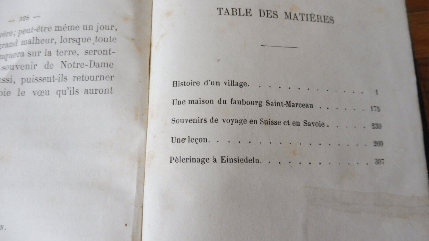 Histoire d'un village (Vicomte de Melun) 1864 SUISSE SAVOIE
