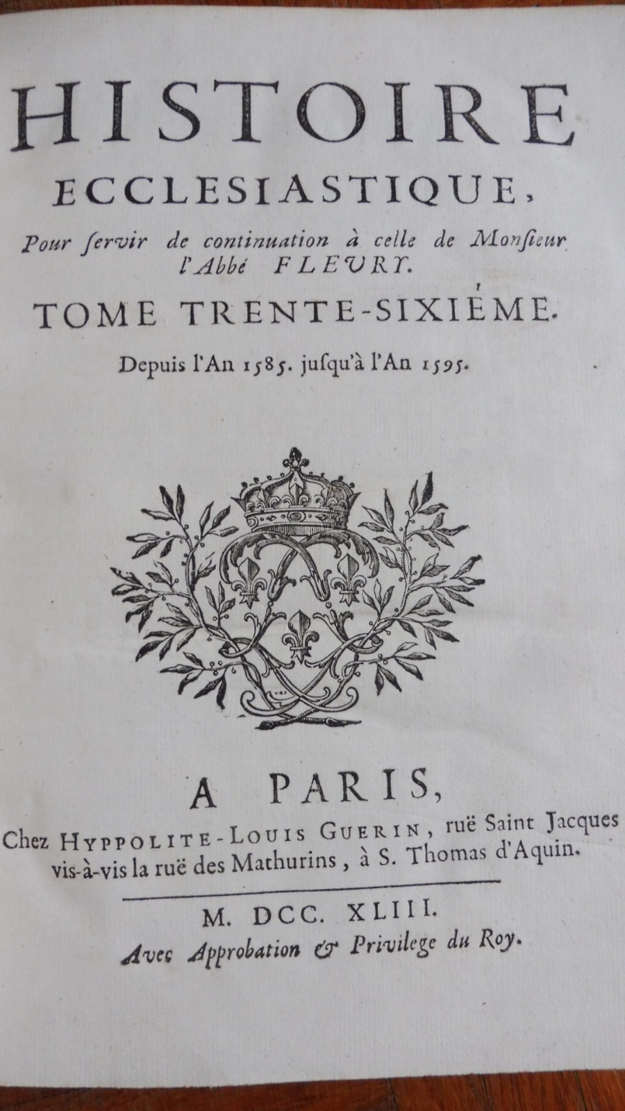 Histoire ecclésiastique (Claude Fleury) 1703-1750 36/36 COMPLET