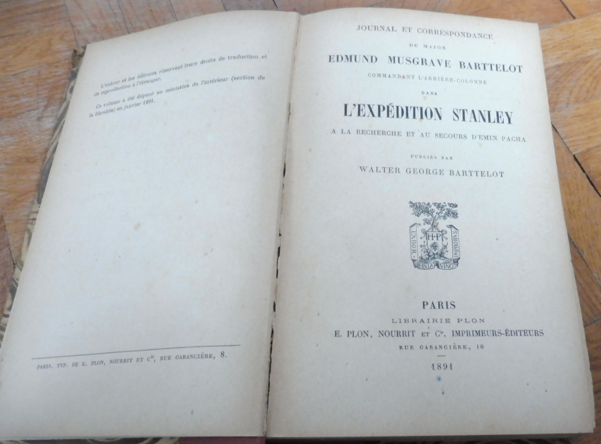 Expédition Stanley à la recherche d'Emin Pacha (E. Musgrave Barttelot) 1891