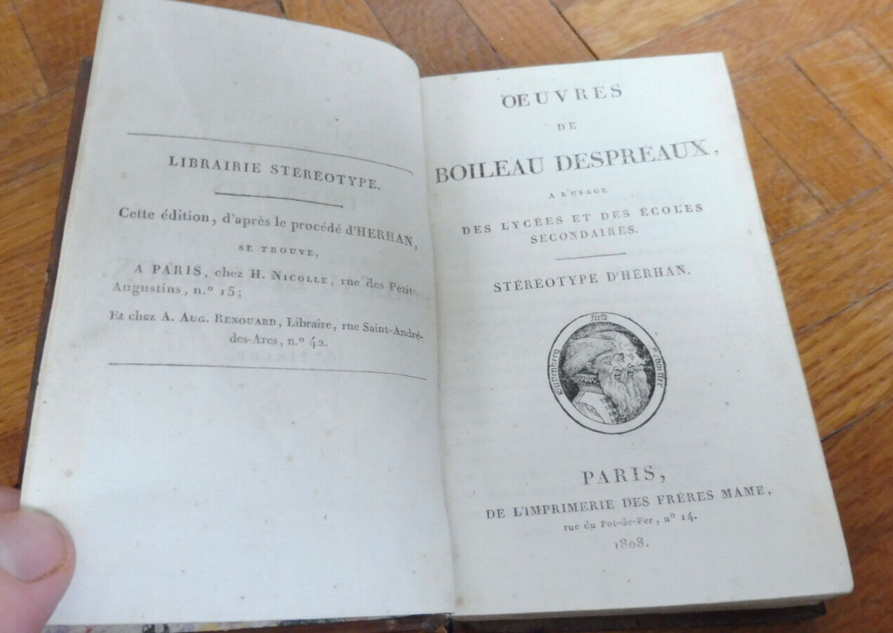 Oeuvres de Boileau Despréaux 1808