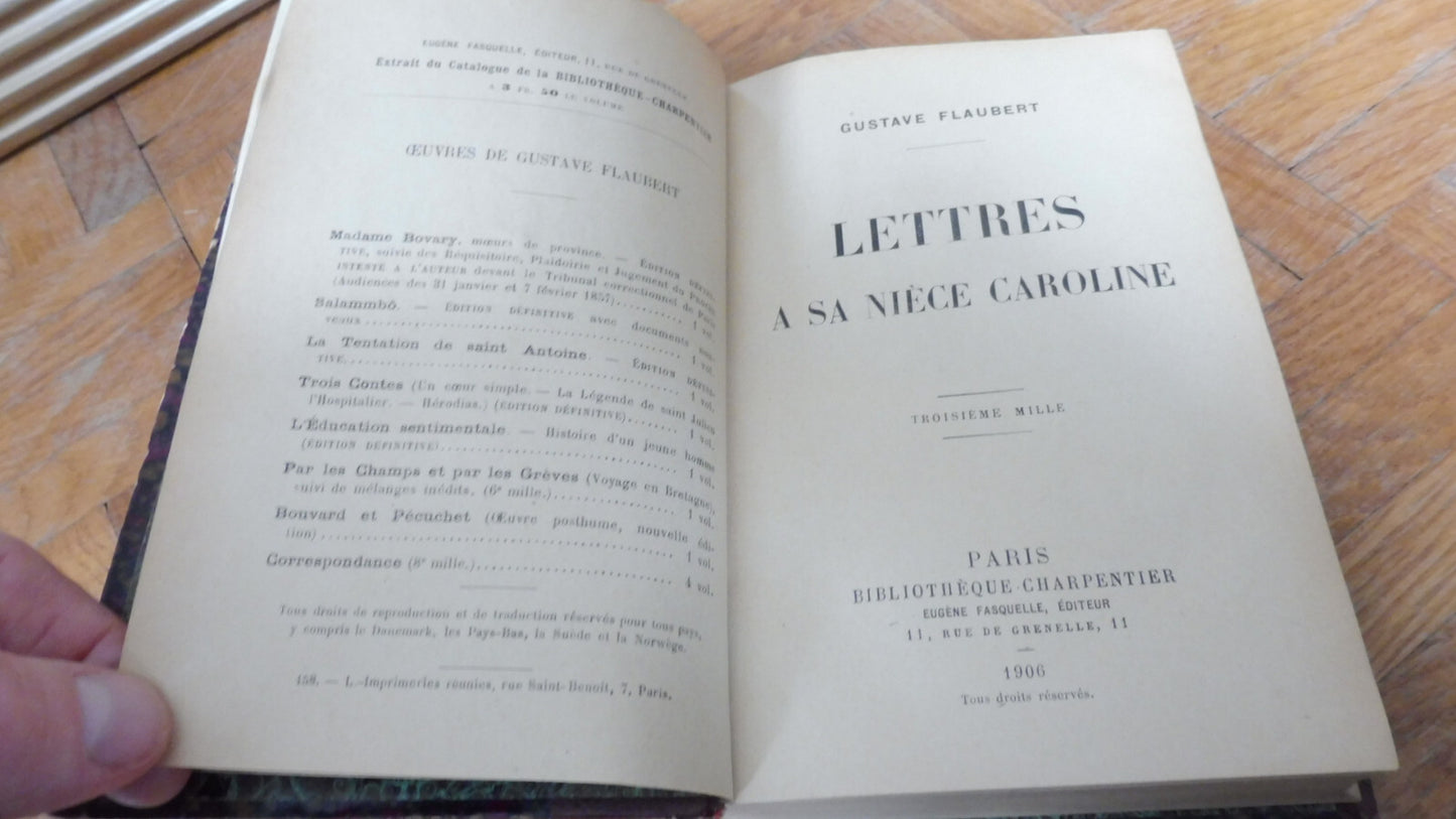 Lettre de Flaubert à sa nièce Caroline (Gustave Flaubert) 1906