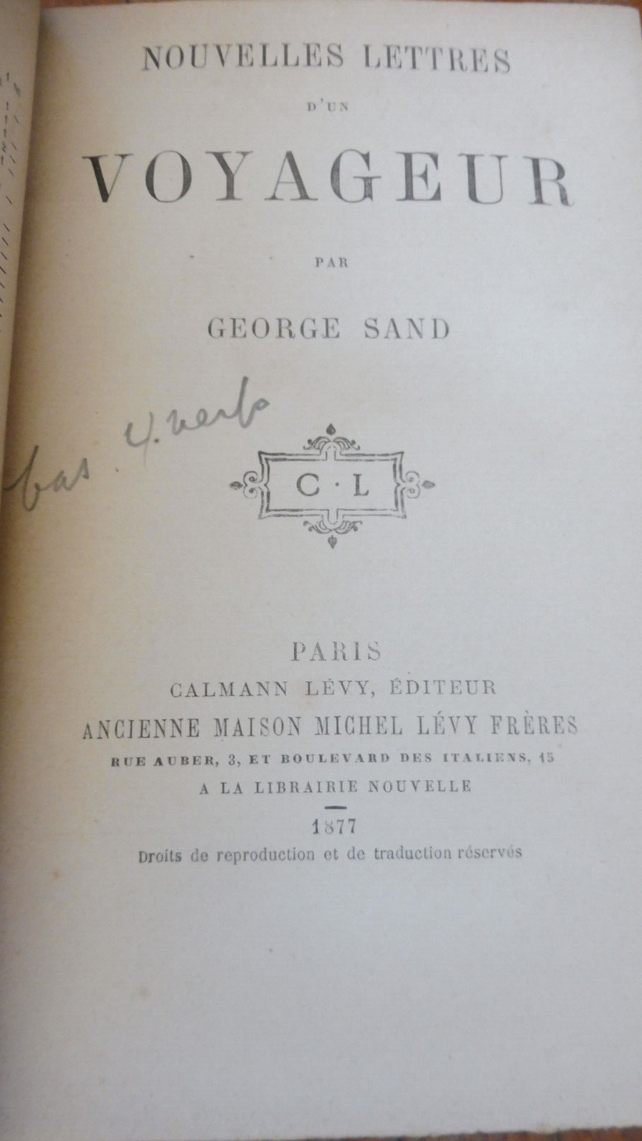 Nouvelles lettres d'un voyageur (George Sand) 1877