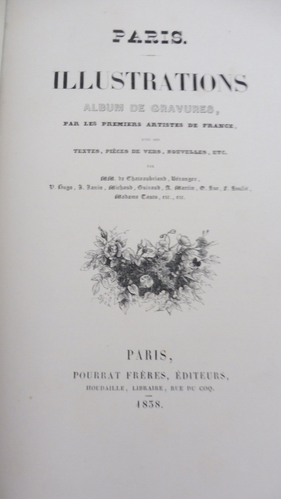 Paris illustrations. Album de gravures (Chateaubriand, Béranger...) 1858