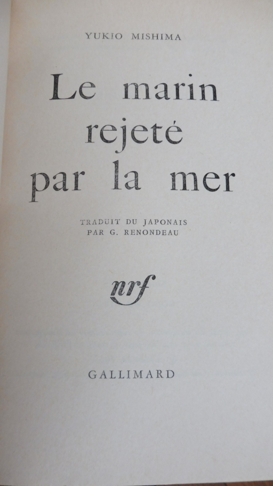 Le marin rejeté par la mer (Yukio Mishima) 1968