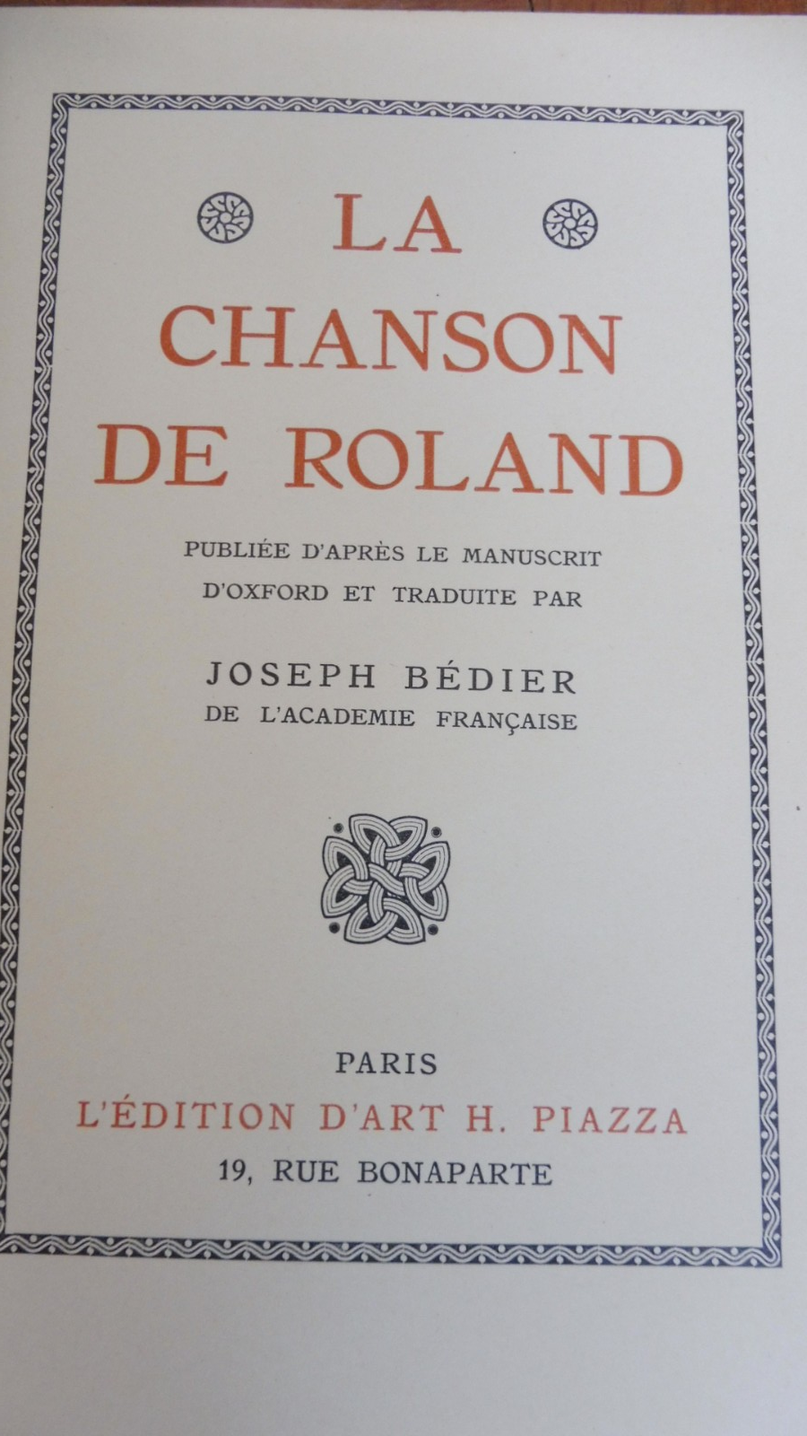 La Chanson de Roland (Joseph Bédier) 1937