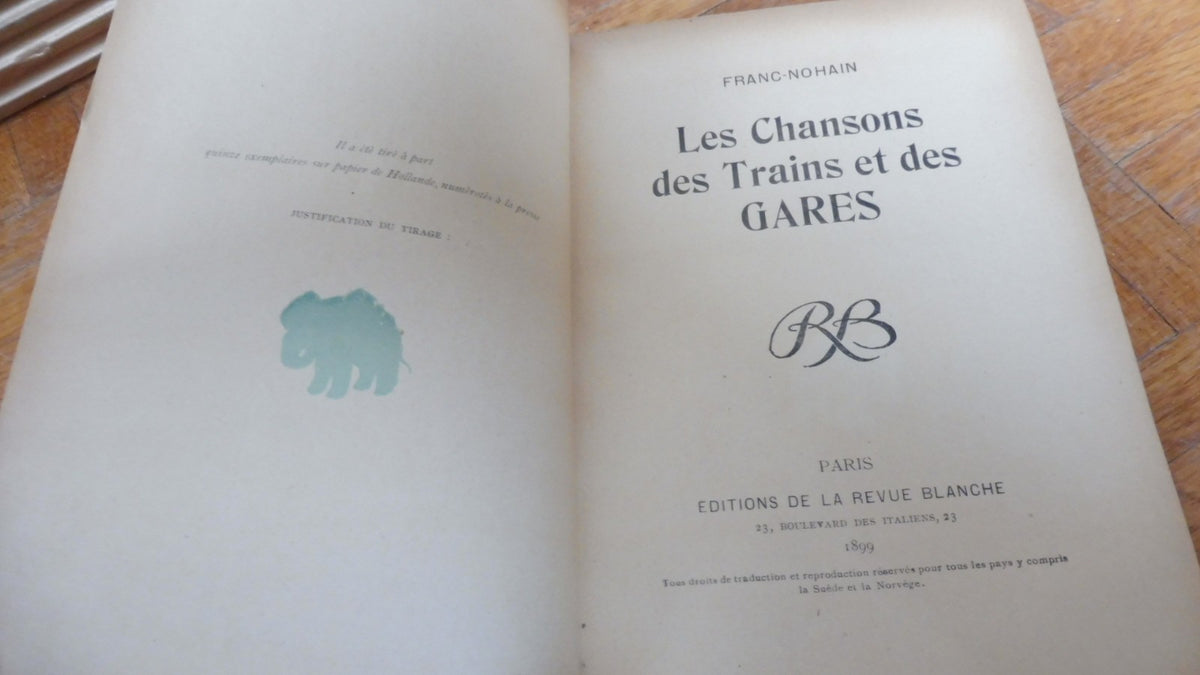 Les Chansons des trains et des gares (Franc Nohain) 1899 ENVOI