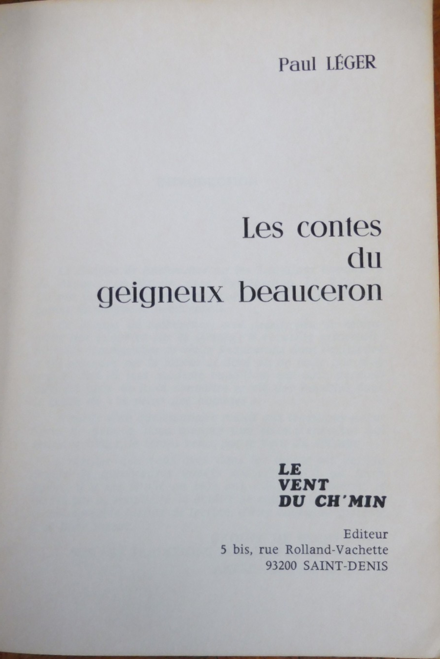 Les Contes du geigneux beauceron (Paul Léger) 1977