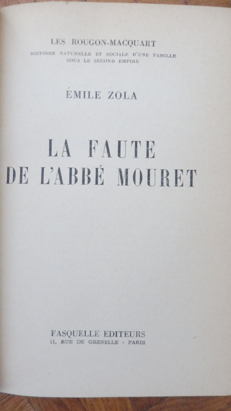 La Faute de l'abbé Mouret (Zola) 1957