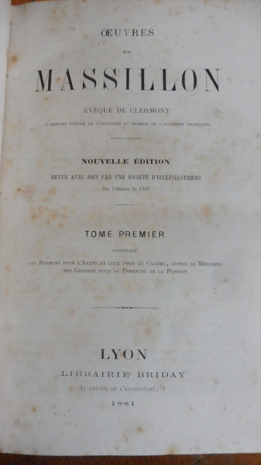 Oeuvres de Massillon 1881 3/3