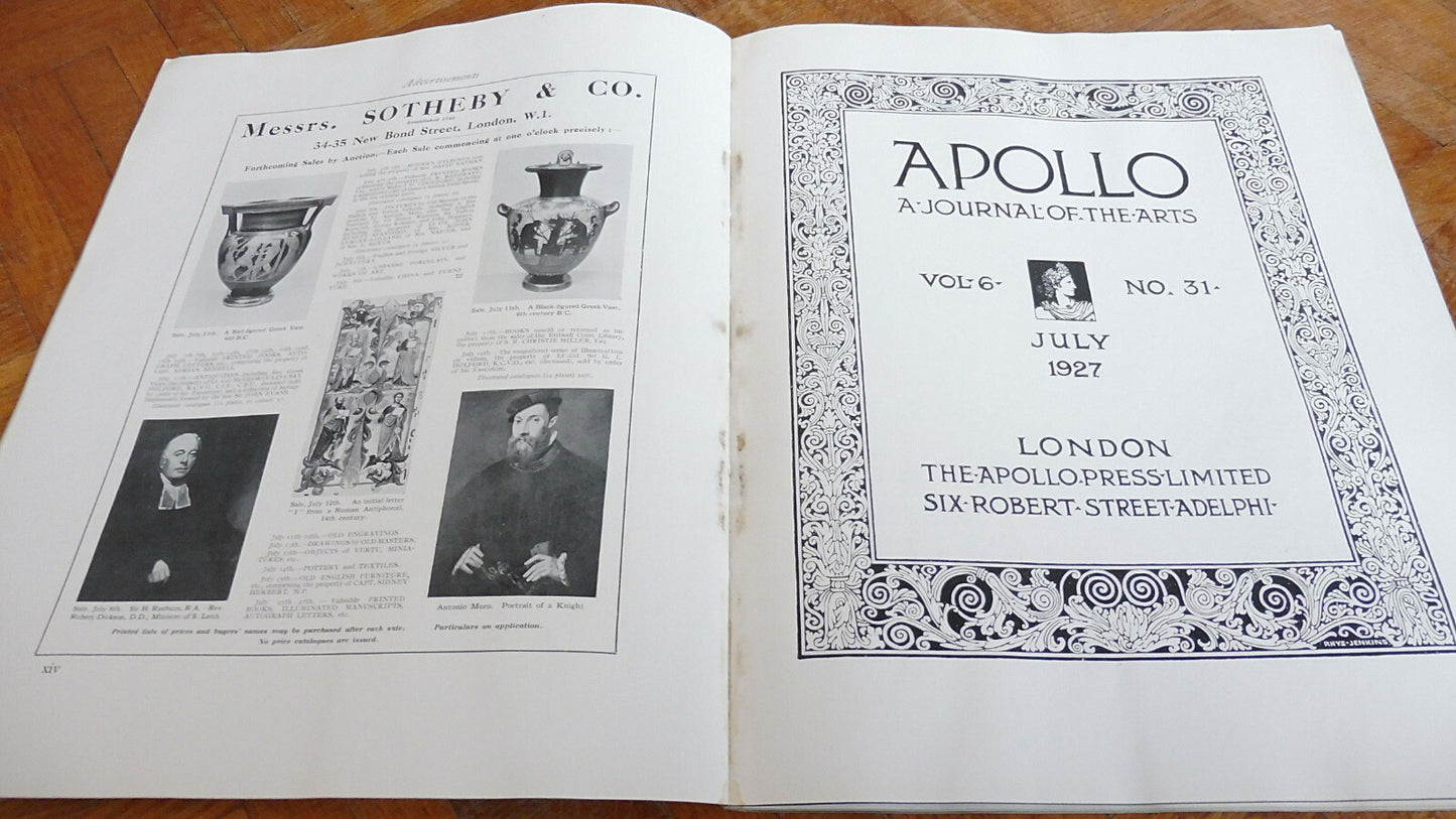 Apollo. A journal of the arts. Vol. VI. N°31 july 1927