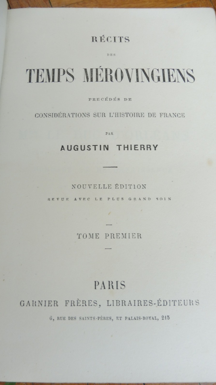 Récits des Temps mérovingiens (Augustin Thierry) s.d. 2/2