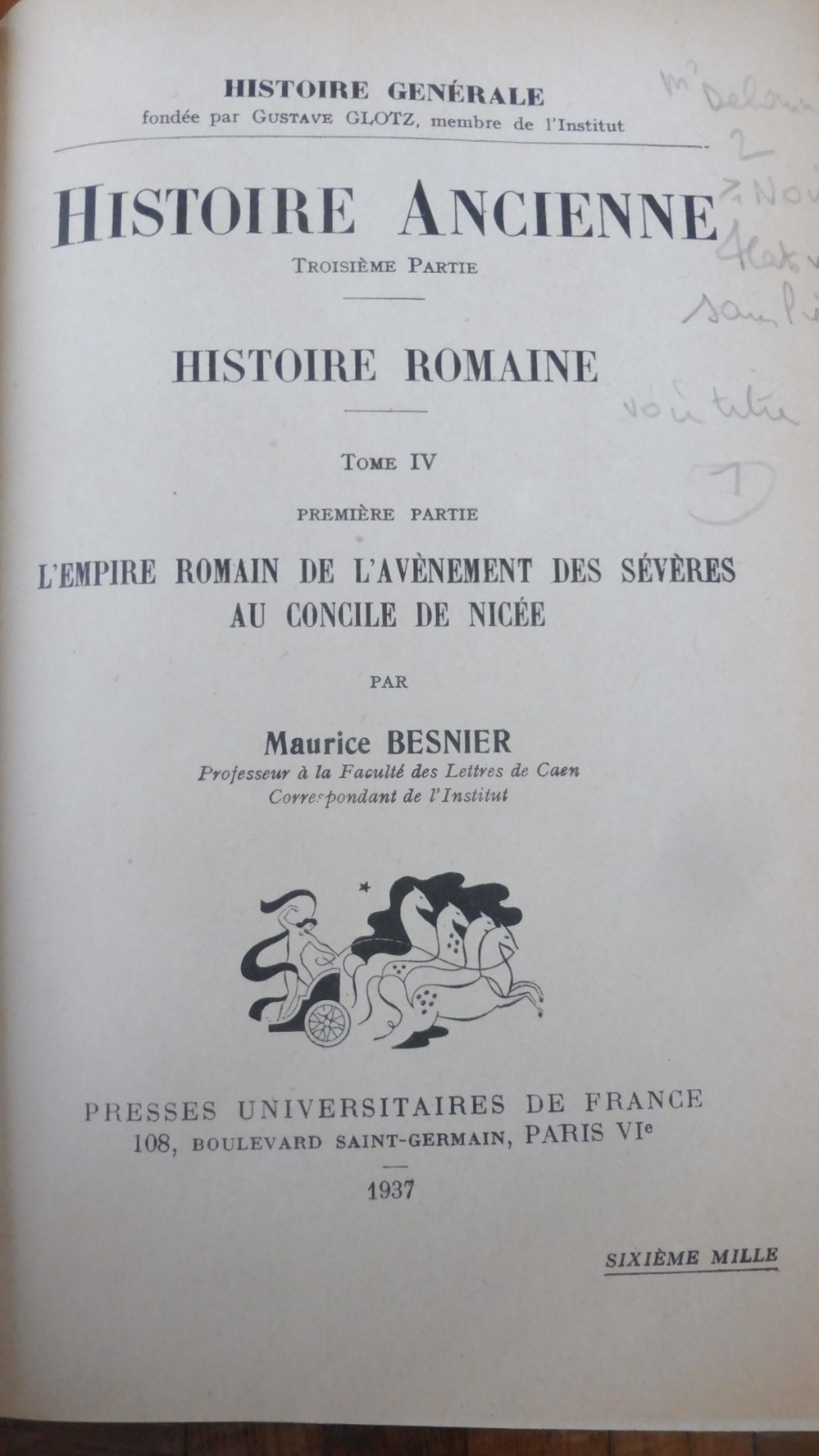 L'Empire romain des Sévères à Nicée (Maurice Besnier) 1937