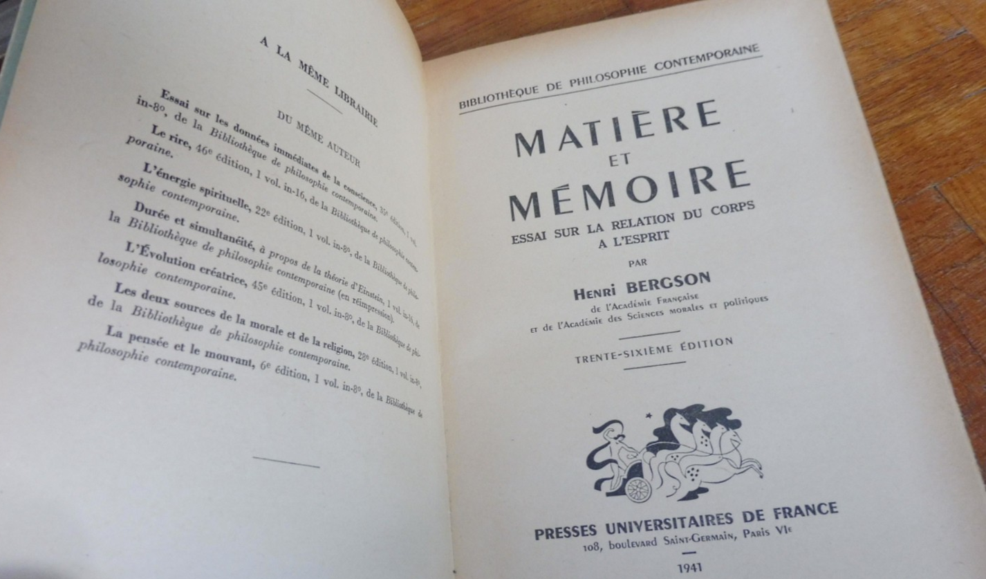 Matière et mémoire (Henri Bergson) 1941