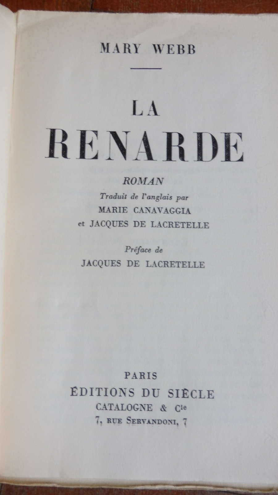 La Renarde (Mary Webb) 1933 EO ALFA