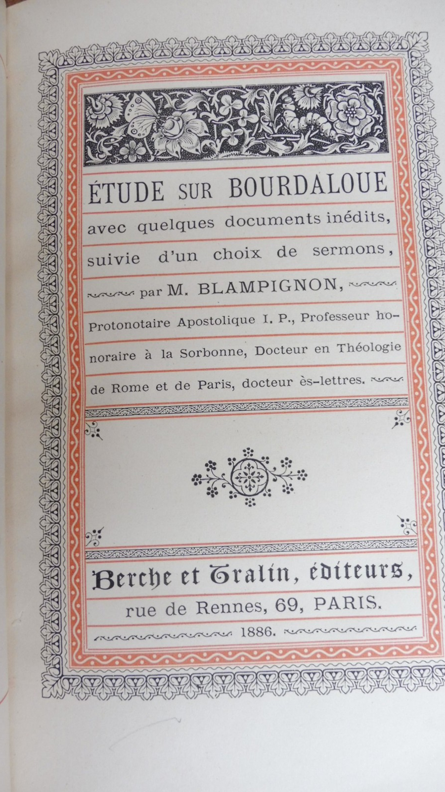 Etude sur Bourdaloue (Blampignon) 1886