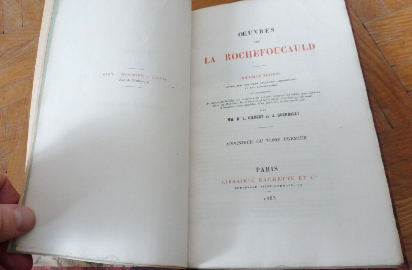 Appendice au 1er tome des oeuvres de La Rochefoucaud (Gilbert & Gourdault) 1883