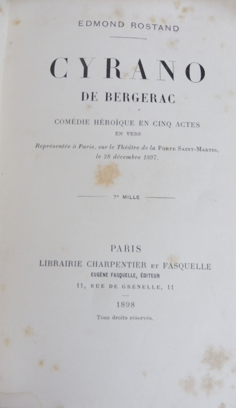 Cyrano de Bergerac (Edmond Rostand) 1898