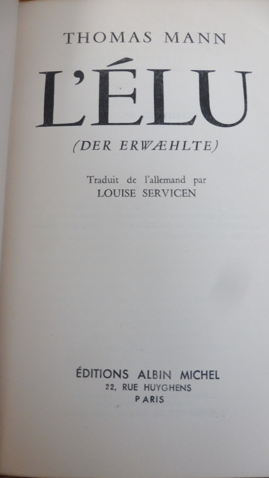 L'Elu (Thomas Mann) 1981 EO