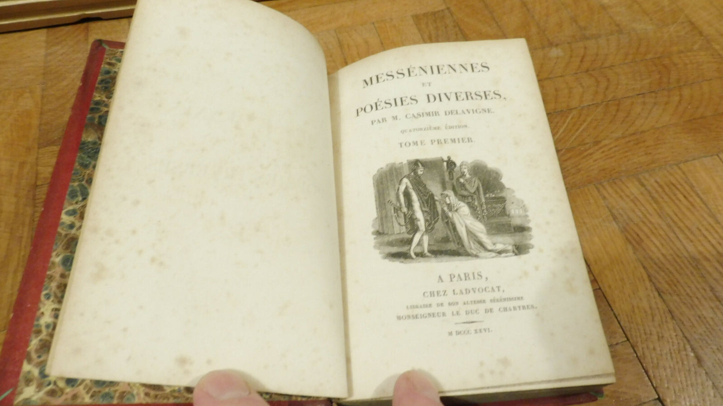 Messéniennes et poésies (Casimir Delavigne) 1826 2 tomes en 1 vol.