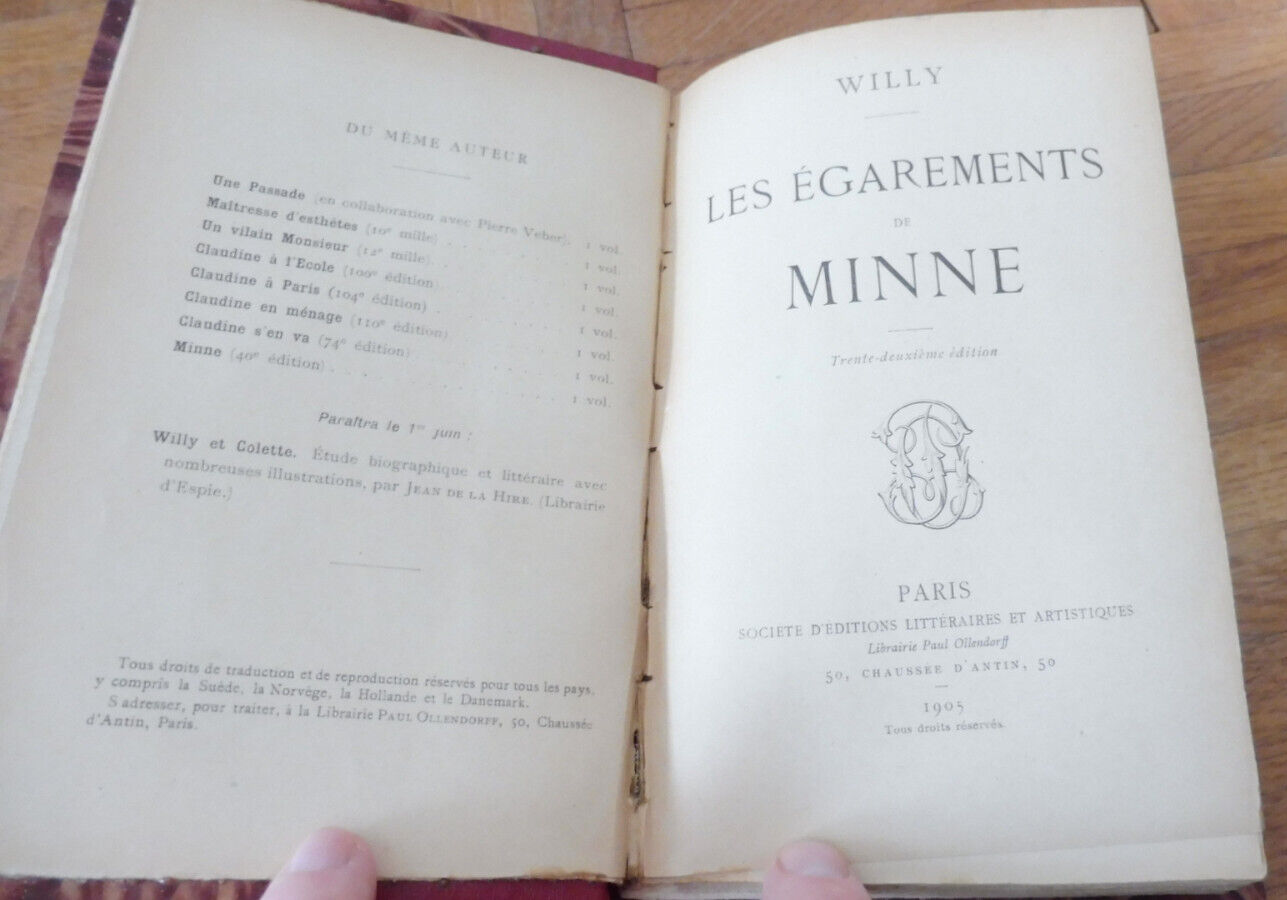 Les Egarements de Minne (Willy) 1905 COLETTE