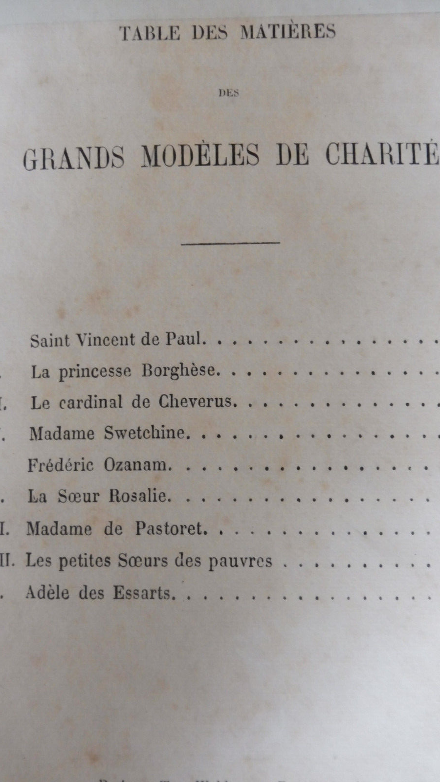 Les Grands modèles de charité (M. E. D. B. ) 1863