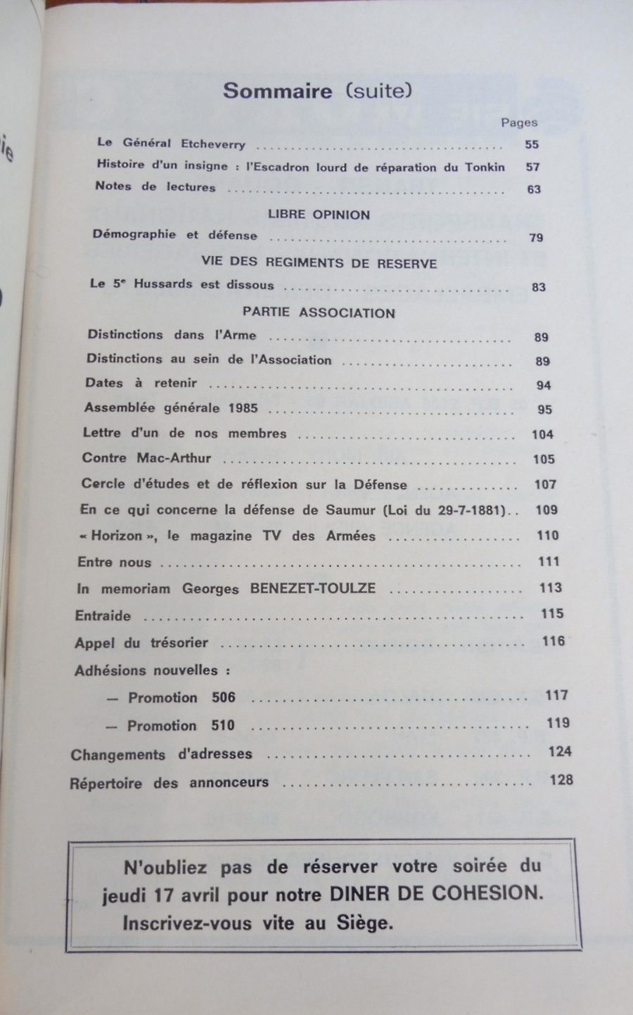 Revue de la Cavalerie Blindée n°133 Mars 1986