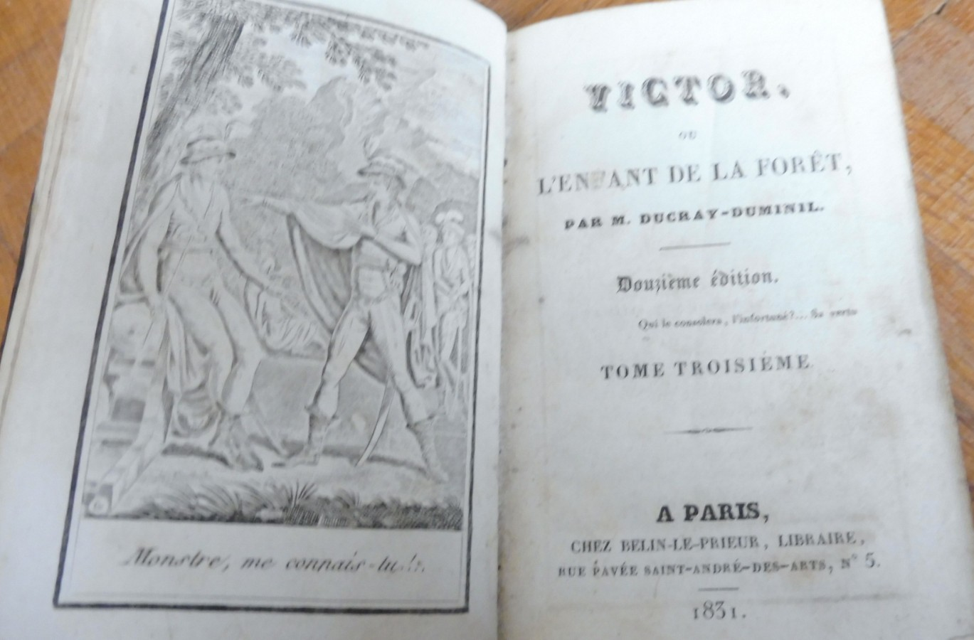 Victor ou l'enfant de la forêt (Ducray-Duminil) 1831 4 vol. et 2 tomes COMPLET