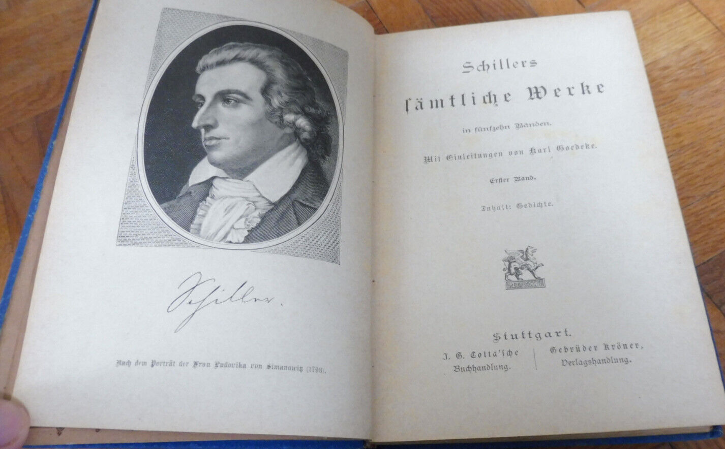 Schillers fämliche Werke (Friedrich von Schiller) s.d. 15 vol.