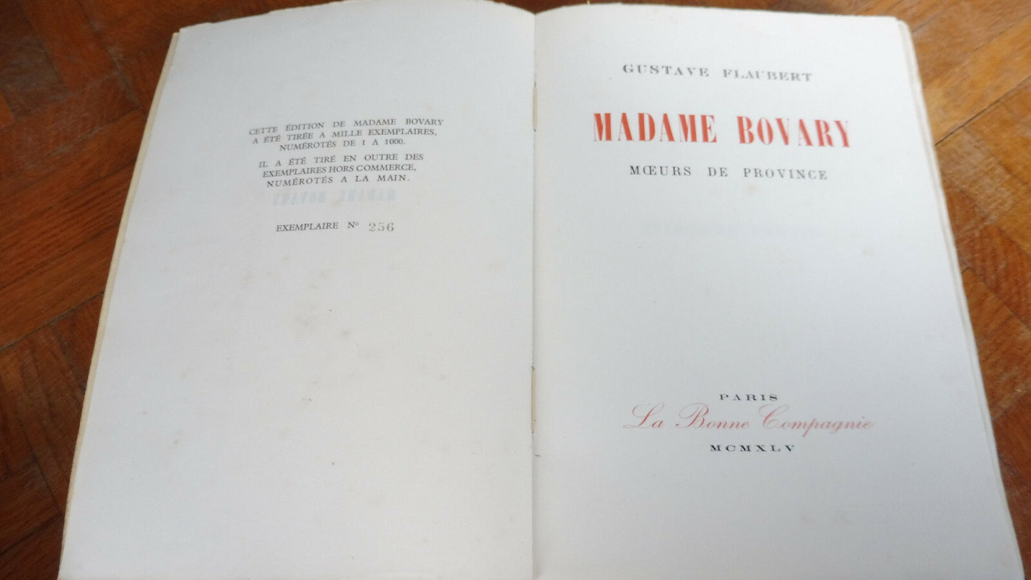 Madame Bovary (Gustave Flaubert) 1945 NUMEROTE RIVES