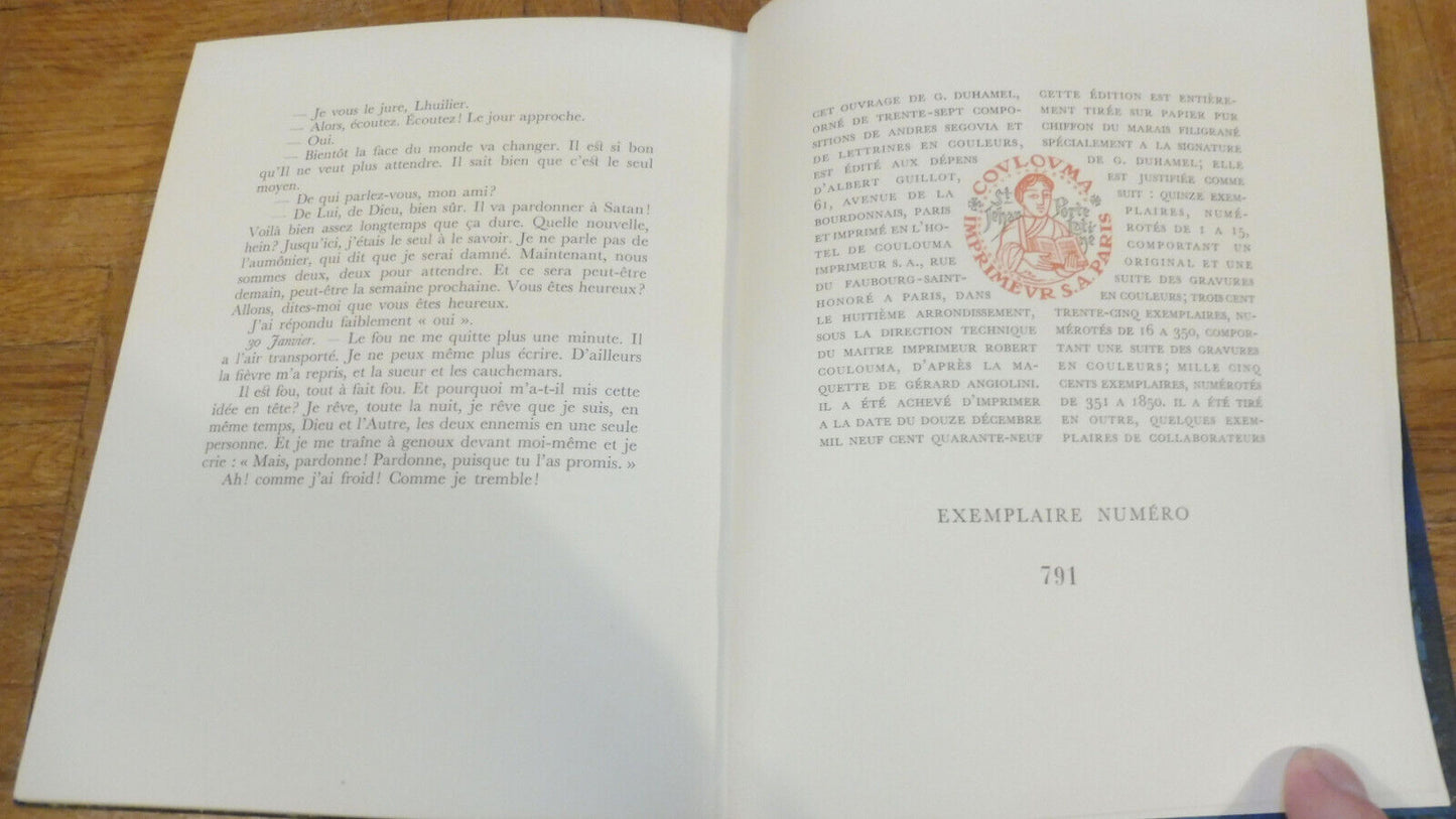 Journal de Salavin (Georges Duhamel) s.d. Illus. Segovia VELIN