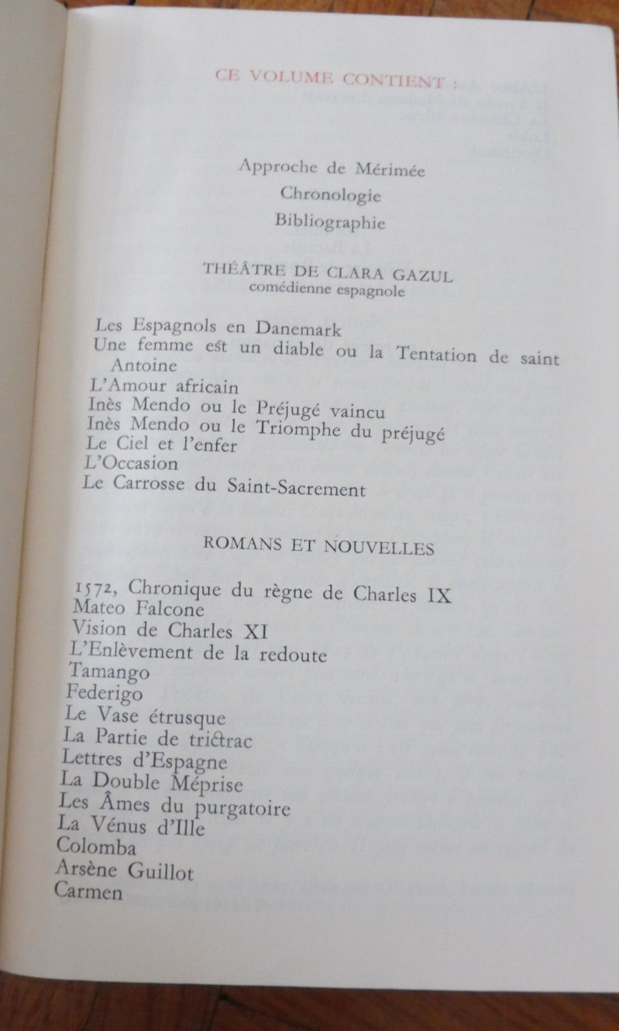 Théâtre de Clara Gazul. Romans et nouvelles (Mérimée) 1978 PLEIADE