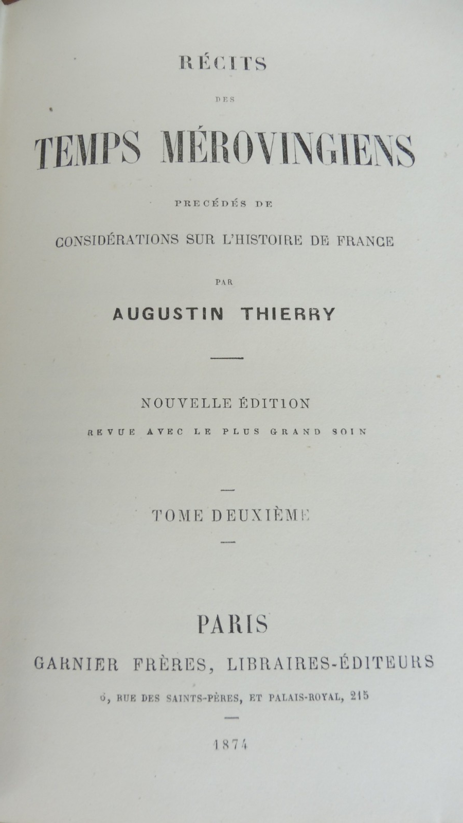 Récits des Temps mérovingiens (Augustin Thierry) s.d. 2/2