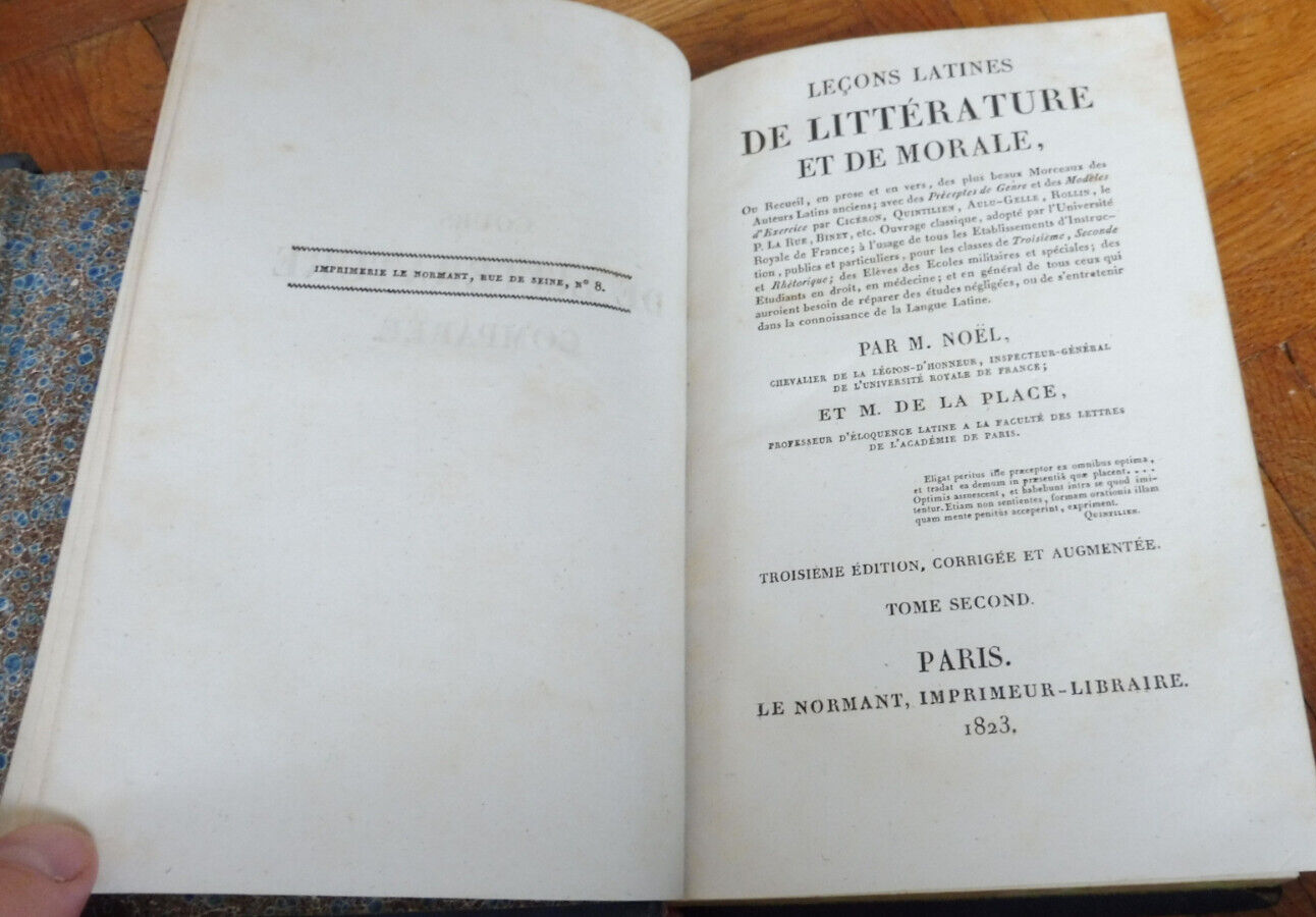 Leçons latines de littérature et de morale (Noël) 1823 2/2