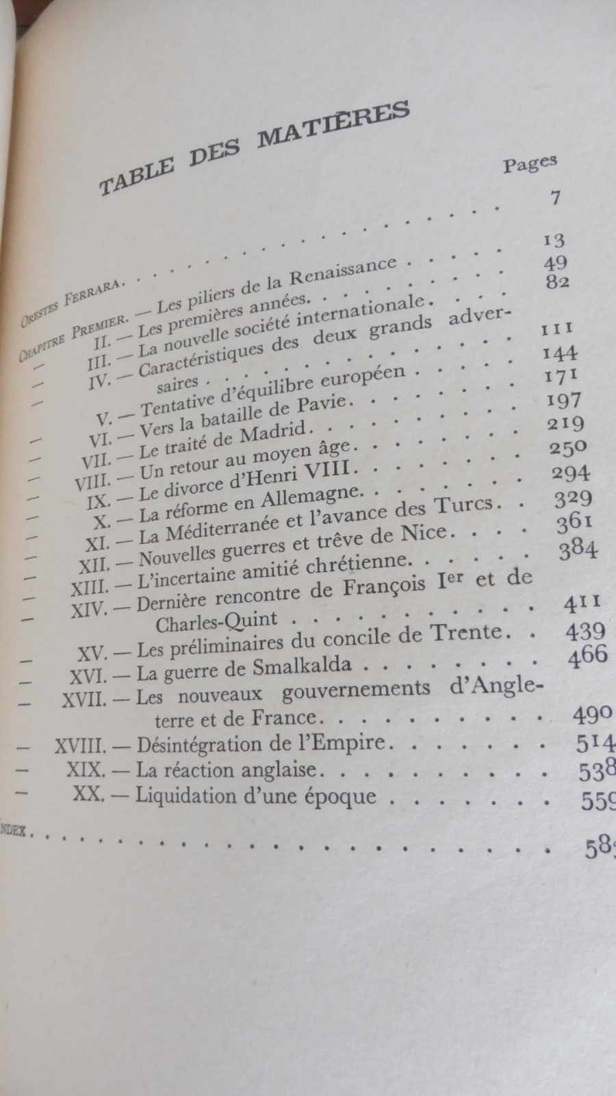 Le XVIe siècle vu par les ambassadeurs vénitiens (Oreste Ferrara) 1954