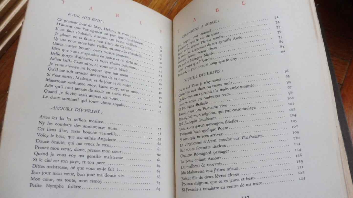 Amours, odes, mélanges (Ronsard) 1936 VELIN